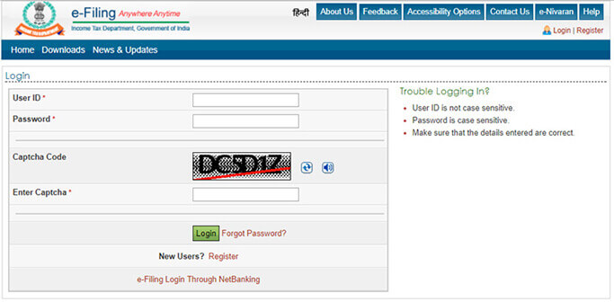 Reset Income Tax Efiling Password Tax2win