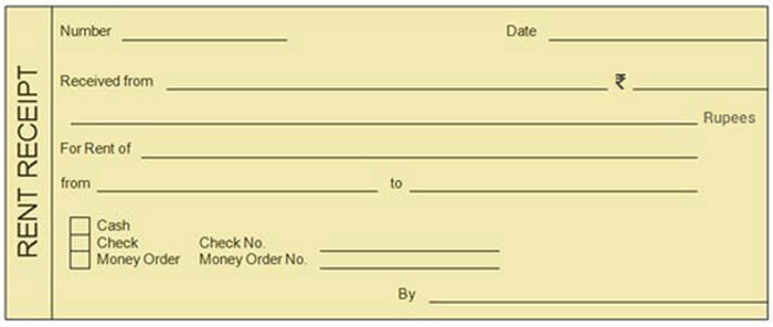 house rent receipt india