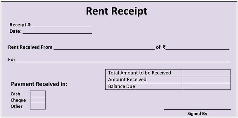 Format Of Rent Receipt For Hra Exemption