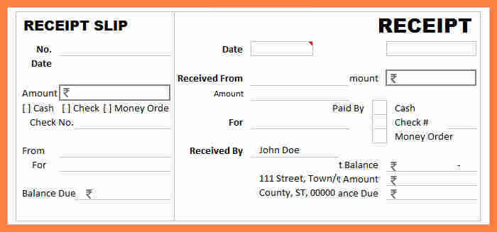 How To Fill Up A Receipt Book Cash Receipt Template For Excel Write Down Entries Firmly And 